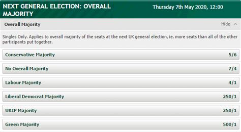 best uk general election bookmakers|Overall Majority Odds .